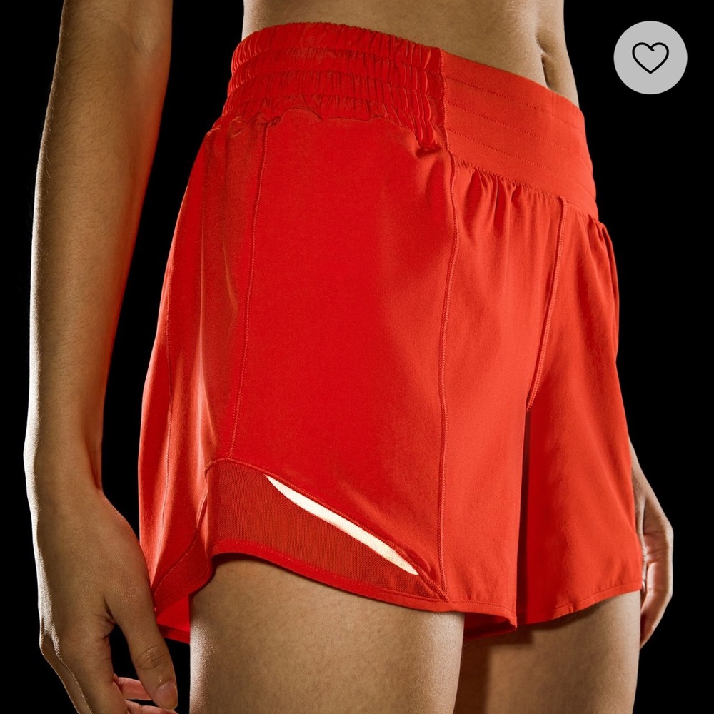 Lululemon Hotty Hot High-Rise Lined Short 4" hot heat red
